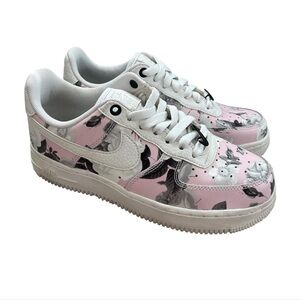 Nike Pink and White Floral Sneakers